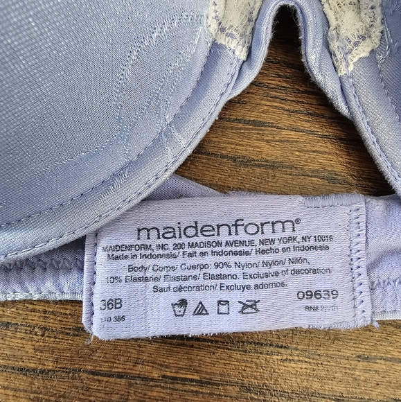 Maidenform Custom Lift Jacquard Bra with Lace Blue Push Up Bra Size Women's - Picture 10 of 10